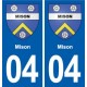 04 Misonblason ville autocollant plaque stickers