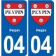 04 L-Escale blason ville autocollant plaque stickers