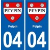 04 Peipin escudo de armas de la ciudad de etiqueta, placa de la etiqueta engomada