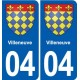 04 Riez blason ville autocollant plaque stickers