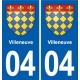 04 Riez blason ville autocollant plaque stickers