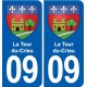 09 Verniolle blason ville autocollant plaque