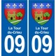 09 Verniolle blason ville autocollant plaque