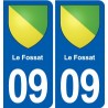 09 Bélesta blason ville autocollant plaque