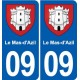 09 Bélesta blason ville autocollant plaque
