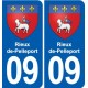 09 Bélesta blason ville autocollant plaque