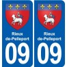 09 Bélesta blason ville autocollant plaque