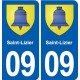 09 Bélesta blason ville autocollant plaque
