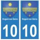 10 Nogent-sur-Seine autocollant plaque