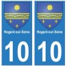 10 Nogent-sur-Seine autocollant plaque
