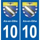 10 Bréviandes blason ville autocollant plaque stickers