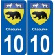 10 Bréviandes blason ville autocollant plaque stickers