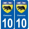 10 Bréviandes blason ville autocollant plaque stickers