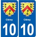 10 Bréviandes blason ville autocollant plaque stickers