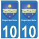 10 Nogent-sur-Seine autocollant plaque