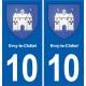 10 Bréviandes blason ville autocollant plaque stickers