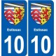 10 Bréviandes blason ville autocollant plaque stickers