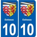 10 Bréviandes blason ville autocollant plaque stickers