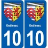 10 Bréviandes blason ville autocollant plaque stickers