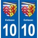 10 Bréviandes blason ville autocollant plaque stickers