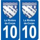 10 Bréviandes blason ville autocollant plaque stickers