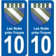 10 Bréviandes blason ville autocollant plaque stickers