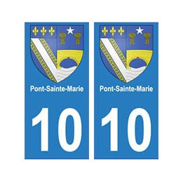 10 Pont-Sainte-Marie ville autocollant plaque