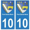 10 Pont-Sainte-Marie ville autocollant plaque