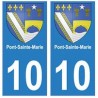 10 Pont-Sainte-Marie ville autocollant plaque