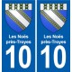 10 Bréviandes blason ville autocollant plaque stickers