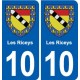 10 Bréviandes blason ville autocollant plaque stickers