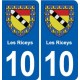 10 Bréviandes blason ville autocollant plaque stickers