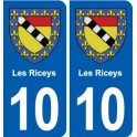 10 Bréviandes blason ville autocollant plaque stickers