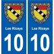 10 Bréviandes blason ville autocollant plaque stickers