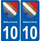 10 Bréviandes blason ville autocollant plaque stickers