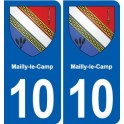 10 Mailly-le-Camp-stemma della città adesivo, adesivo piastra