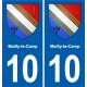 10 Bréviandes blason ville autocollant plaque stickers