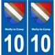 10 Bréviandes blason ville autocollant plaque stickers