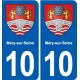10 Bréviandes blason ville autocollant plaque stickers