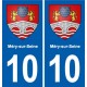10 Bréviandes blason ville autocollant plaque stickers