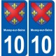 10 Bréviandes blason ville autocollant plaque stickers