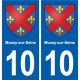 10 Bréviandes blason ville autocollant plaque stickers
