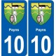 10 Bréviandes blason ville autocollant plaque stickers