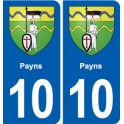 10 Bréviandes blason ville autocollant plaque stickers