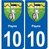 10 Bréviandes blason ville autocollant plaque stickers
