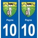 10 Bréviandes blason ville autocollant plaque stickers