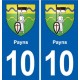 10 Bréviandes blason ville autocollant plaque stickers