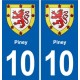 10 Bréviandes blason ville autocollant plaque stickers