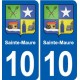10 Bréviandes blason ville autocollant plaque stickers