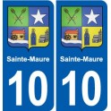 10 Bréviandes blason ville autocollant plaque stickers